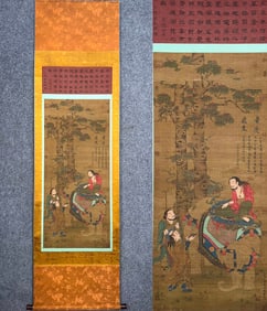Painting of "Wu Daozi Lecturing on Buddhism" (Wu Daozi was a famous painter of the Tang Dynasty,