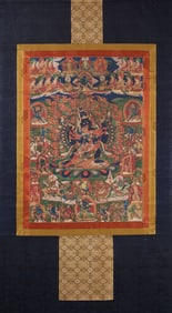 Thangka of Vajrabhairava (a wrathful deity in Tibetan Buddhism)