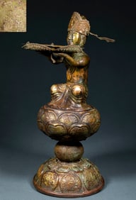 Silver-Gilt Statue of Bodhisattva Bearing the True Body, Pre-Ming Dynasty