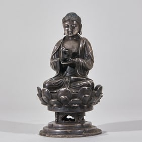Pure Silver Statue of Sakyamuni, Pre-Ming Dynasty