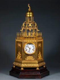Western-Style Gilt Mantel Clock (MADE IN FRANCE 1865)