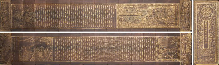 Gilt Folding Book of The Buddha Speaks the Sutra of Mahakasyapa Delivering the Poor Mother
