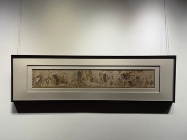 Qing Dynasty Guang Embroidery Work "Two Dragons Playing with a Pearl"