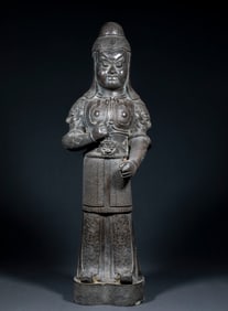 Silver Standing Statue of a Military Official