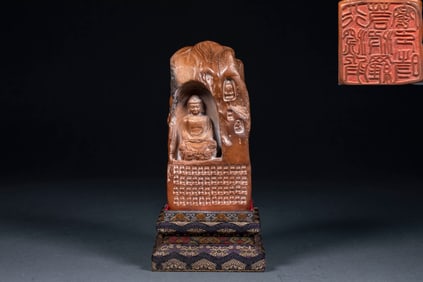 Seal with an Ingeniously Carved Statue of Sakyamuni by Master Xuyun