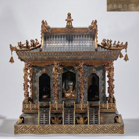 Gilded Bronze Buddhist Shrine from the Qianlong Emperor's Imperial Household Department Collection