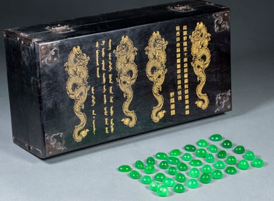 Box of Jadeite Cabochons