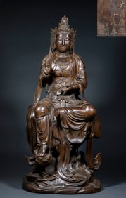 Qing Kangxi Eighteenth Year Agarwood Guanyin Statue