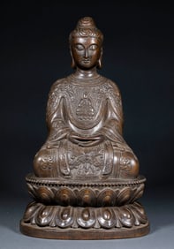 Qing Dynasty Agarwood Seated Buddha Statue