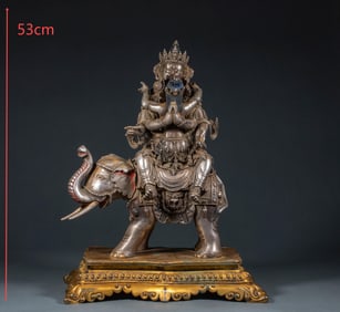 Pre-Ming Tibetan Silver Tantric Yab-Yum Buddha