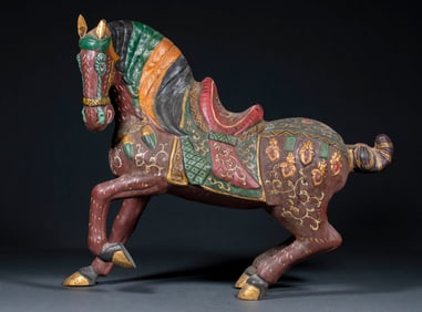 Pre-Ming Painted Horse Statue