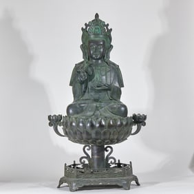 Pre-Ming Lotus Guanyin Buddha Statue
