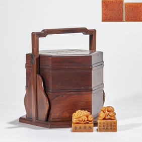 Pair of Tianhuang Stone Ganoderma Knob Seals