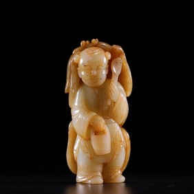 Hetian Jade Deer Skin Boy