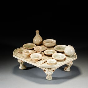 Celadon Porcelain Table Tableware Offering Table