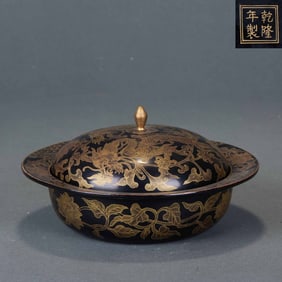 Qianlong Period Lacquer Covered Bowl (Marked "Made in the Qianlong Reign")