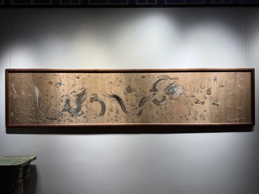 Qing Dynasty Guangdong Embroidery "Two Dragons Playing with a Pearl"