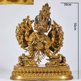 Gilt Bronze Yamantaka Statue, Supervised by Potala Palace, Chenghua Reign, Ming Dynasty