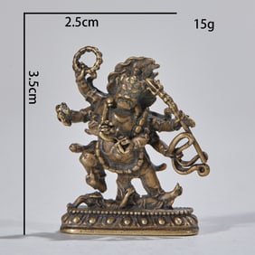 Miniature Bronze Statue of Six-Armed Mahakala