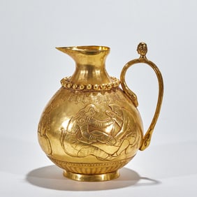 Gilt Bronze Duck-Bill Ewer with Figure Stories