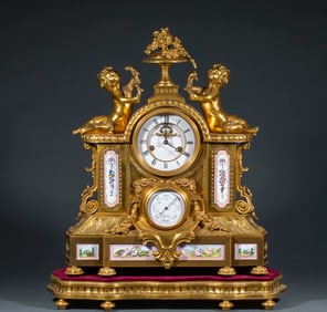 Western-Style Gilt Angel Table Clock (MADE IN FRANCE 1865)