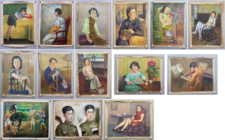 14 Old Oil Paintings by Xu Beihong