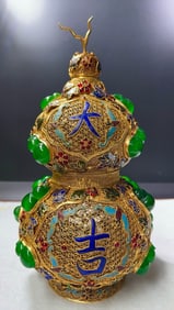 Pair of High-Icy Jadeite Vases (Whole Piece Carving)