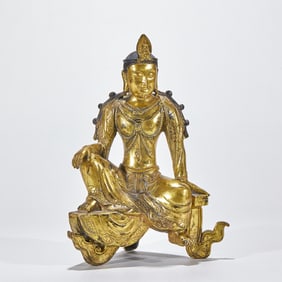 Gilt-Bronze Statue of "Free and Unfettered Guanyin" (Avalokitesvara)