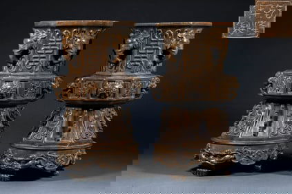 A pair of incense burners made of agarwood with longevity characters and flower patterns from the