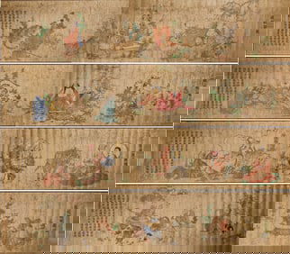 A set of four scrolls with figures of the twelve zodiac animals and arhats in the Xixia script from