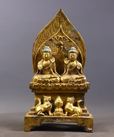 A gilded Buddha statue from the Northern Wei Dynasty