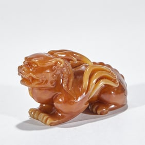 Seal stone with auspicious beasts