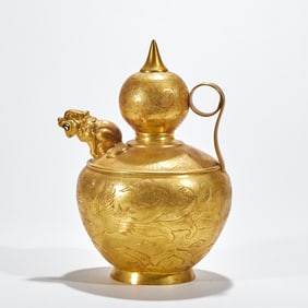 Gold phoenix pattern reverse-flow pot