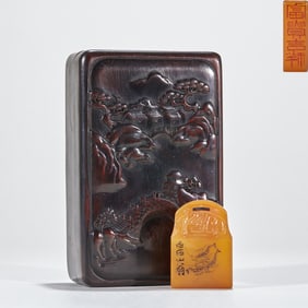 A seal of a group of shrimps by Bai Shansheng