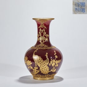 Porcelain body with gilded and inlaid decoration, "Prosperity and Flourishing Flowers" appreciation