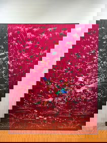 Large-sized Cantonese embroidery of flowers and birds