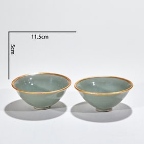 A Pair of Plain-Surfaced Cups, Yaozhou Kiln