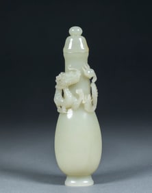 Dragon-Shaped Vase (Hetian Jade Seed Material)