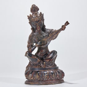 Bronze Statue of Saraswati (Goddess of Music and Wisdom)