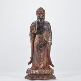 Gilt-Clay Bronze Statue of Sakyamuni, Marked "Made in Qianlong Reign"