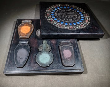 A Set of 8 Inkstones with Inscriptions by Liu Yong and Liu Tongxun