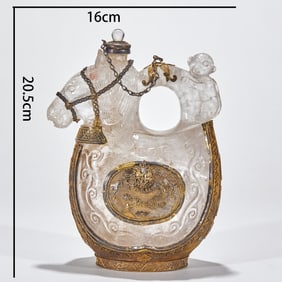 Agate Leather-Bag Shaped Ewer with Gold Covering, Liao Dynasty