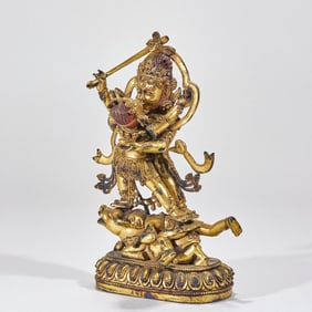 Pre-Ming Dynasty Gilt Bronze Buddha Statue