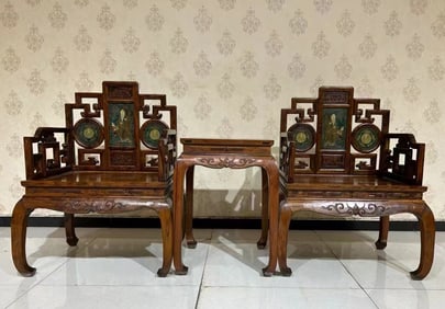 Huanghuali Wood Taishi Chair with Banana-Shaped Legs