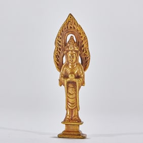 Liao Dynasty Gilt Bronze Guanyin Statue