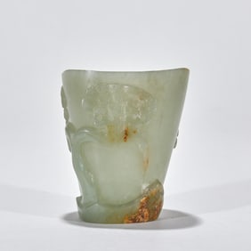 Qing Dynasty Hetian Jade Scholar's Brush Pot