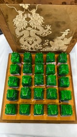 A Set of High Ice Jadeite Twenty-Five Dragon Seals