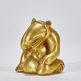 Gilt Bronze Bear Paperweight