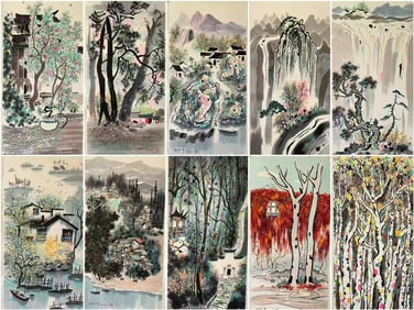 Wu Guanzhong's Set of Ten Paintings of Jiangnan Scenery