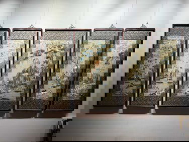 Qing Dynasty Museum-Grade Cantonese Embroidery "Immortals Celebrating Birthday"